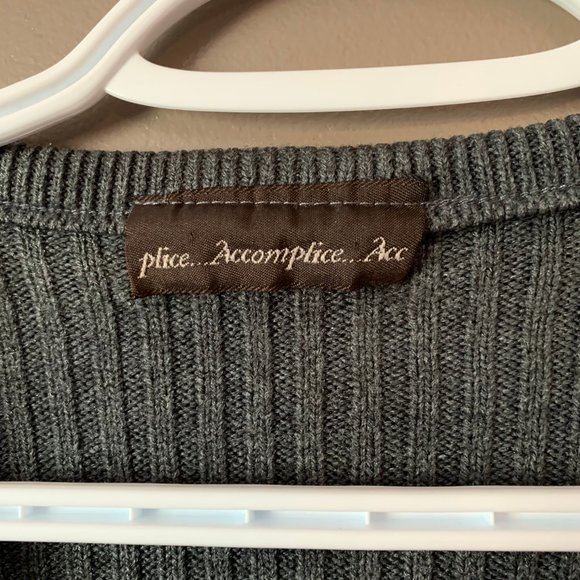 Grey knit button down sweater - Picture 2 of 3